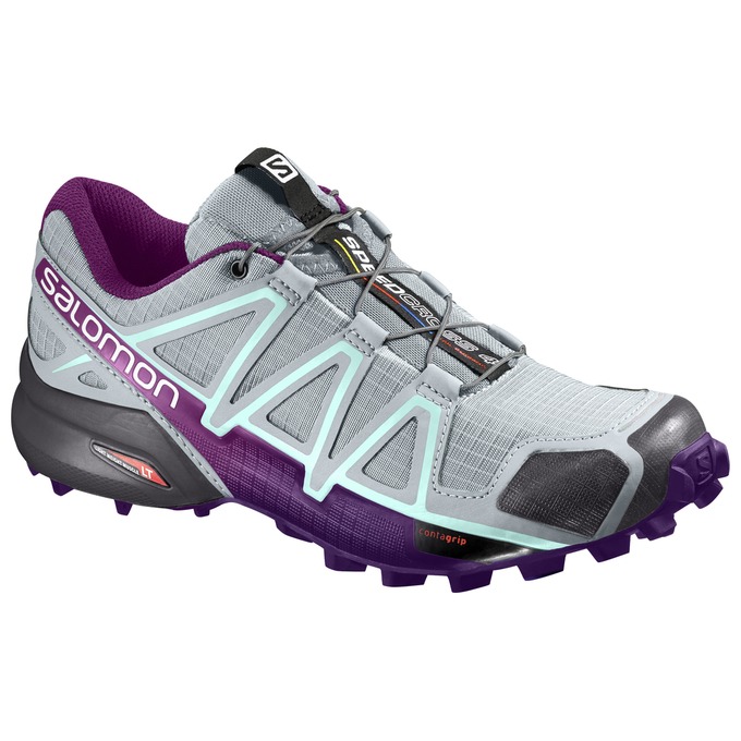 Chaussures De Trail Running Salomon Femme Argent Violette - Salomon SPEEDCROSS 4 W - France (7194-NW